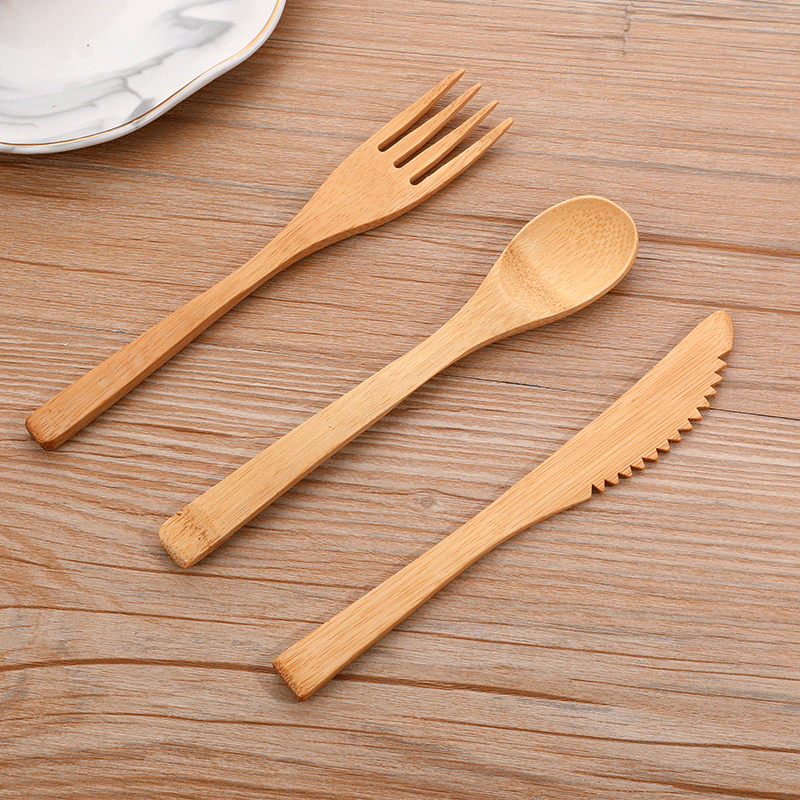 3pcs/set Bamboo Cutlery Set wi - Bamboo Cutlery Travel ulasan dan harga