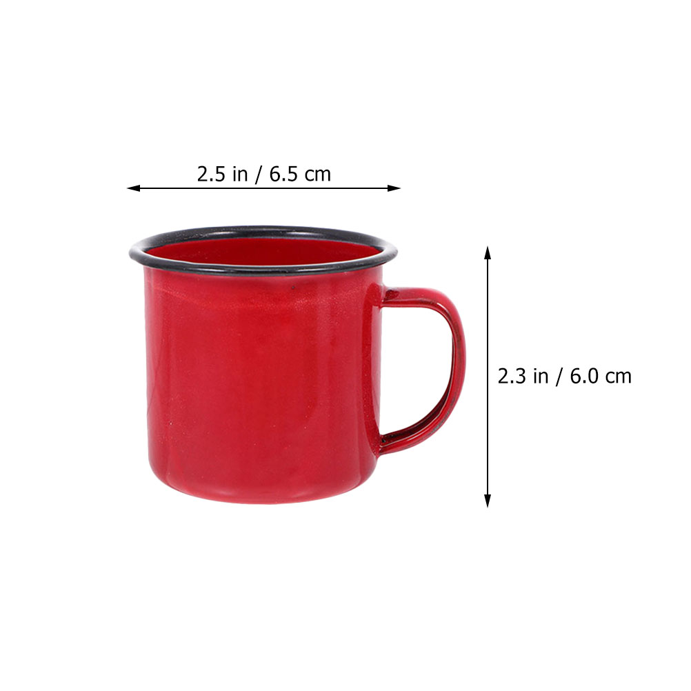 4 Pcs Trendy Retro Enamel Mug  - Bamboo Cutlery Travel ulasan dan harga