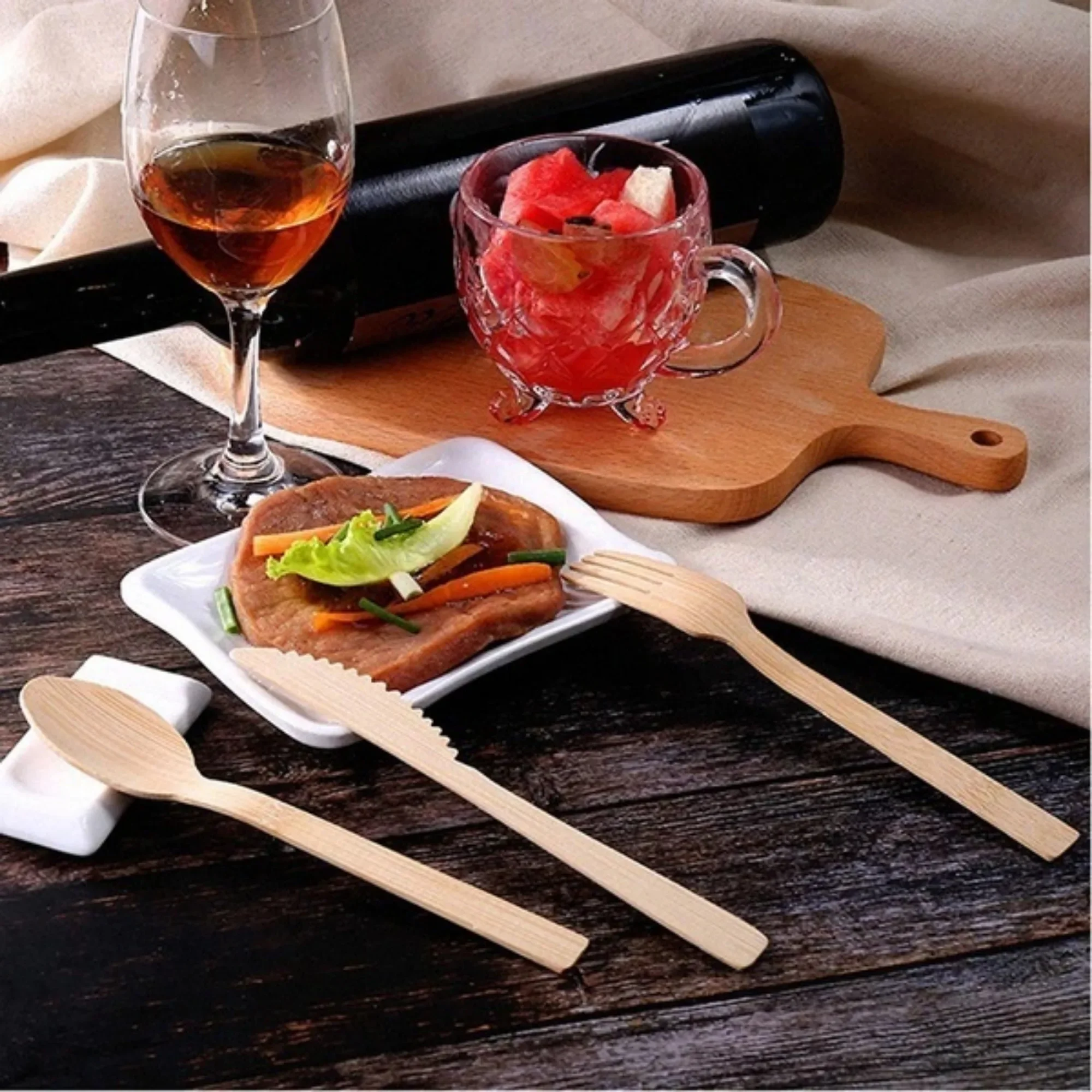 Bamboo Travel Cutlery Set Fork - Bamboo Cutlery Travel ulasan dan harga