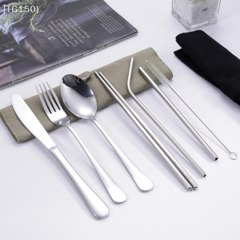 【TG150】8Pcs Portable Stainless - Stainless Steel Straw ulasan dan harga