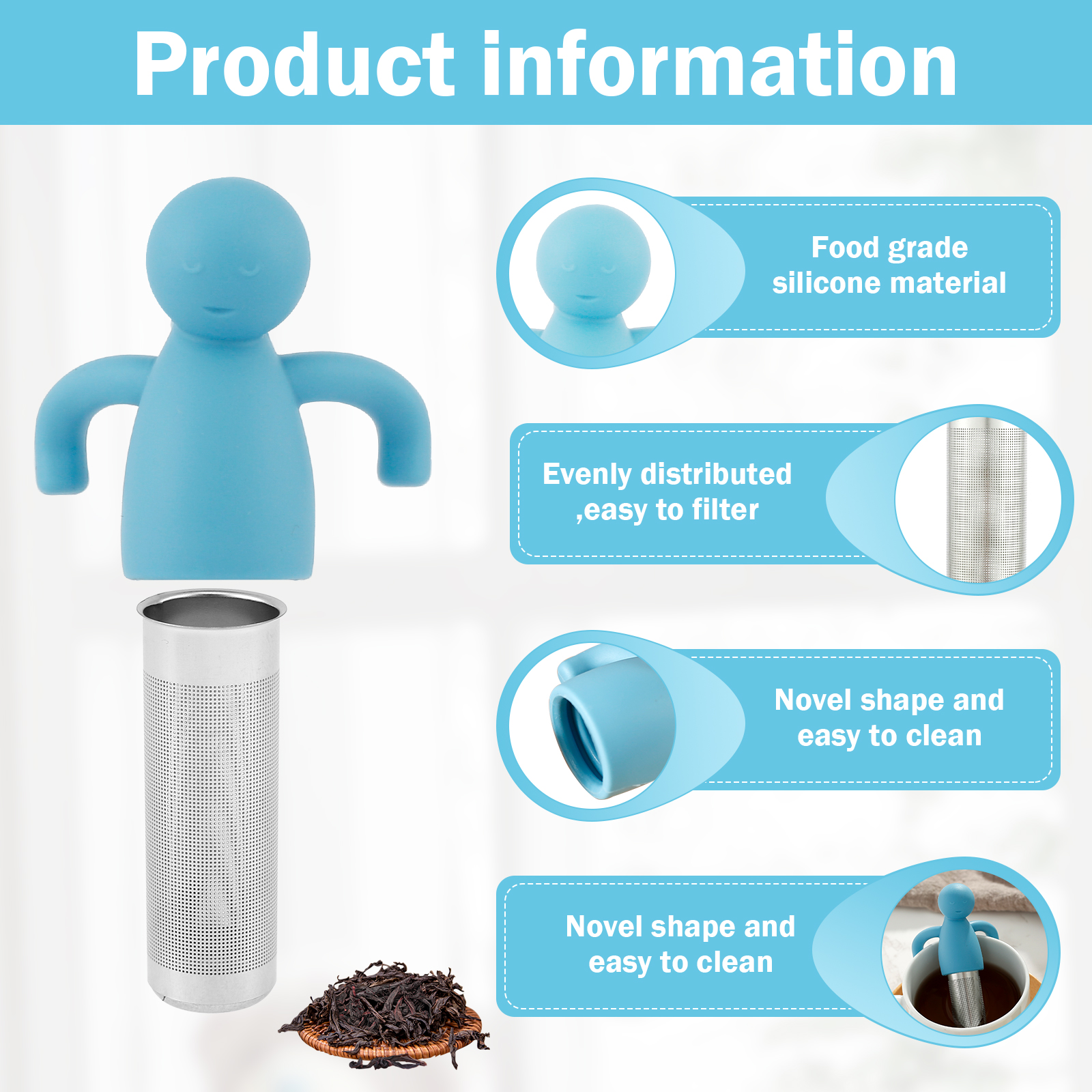 4Pcs Tea Infuser for Loose Tea - Loose Leaf Tea Infuser ulasan dan harga