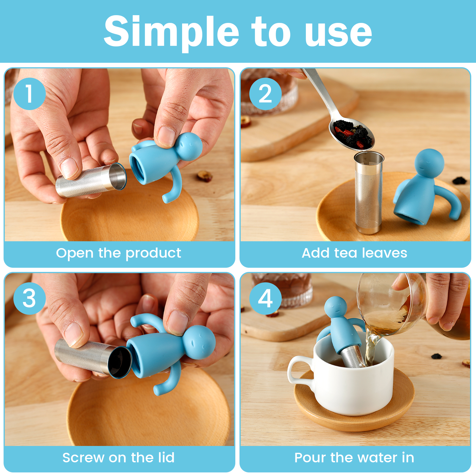4Pcs Tea Infuser for Loose Tea - Loose Leaf Tea Infuser ulasan dan harga