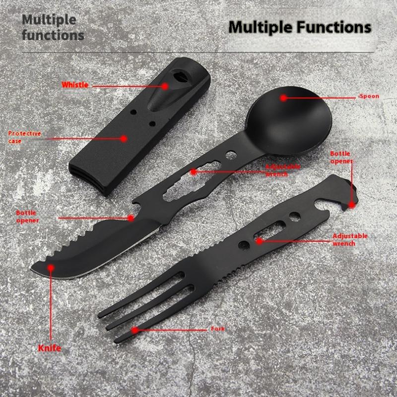 Stainless Steel Camping Tablew - Bamboo Cutlery Travel ulasan dan harga