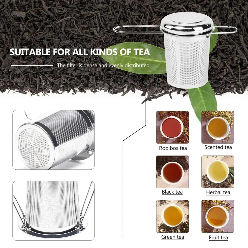 A Set Stainless Steel Mesh Tea - Loose Leaf Tea Infuser ulasan dan harga