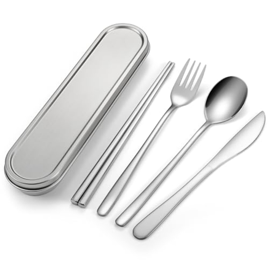 Travel cutlery set, 18/8 cutle - Bamboo Cutlery Travel ulasan dan harga