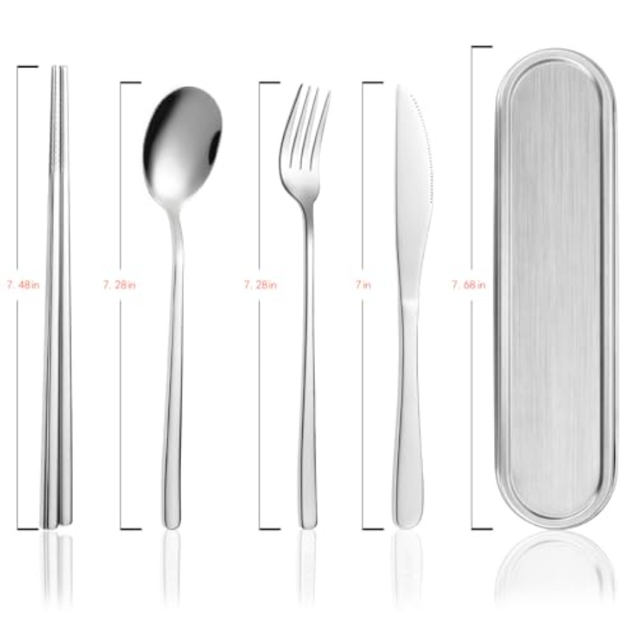 Travel cutlery set, 18/8 cutle - Bamboo Cutlery Travel ulasan dan harga