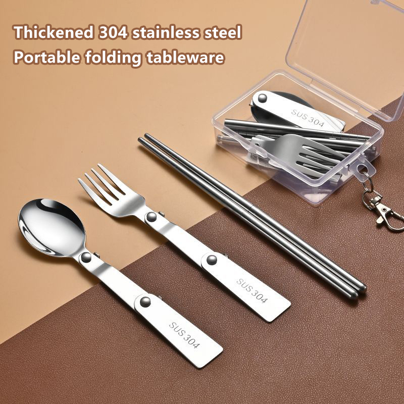 1PC/3PCS Stainless Steel Porta - Bamboo Cutlery Travel ulasan dan harga