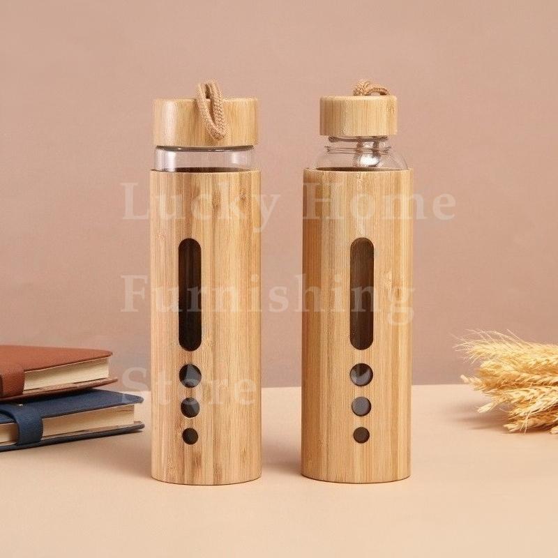550ML Borosilicate Glass Water - Bamboo Cutlery Travel ulasan dan harga