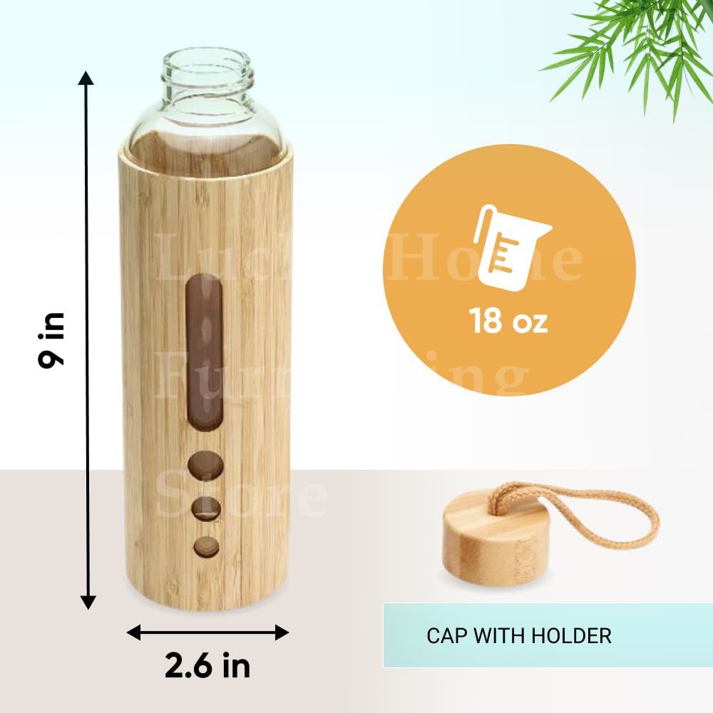 550ML Borosilicate Glass Water - Bamboo Cutlery Travel ulasan dan harga
