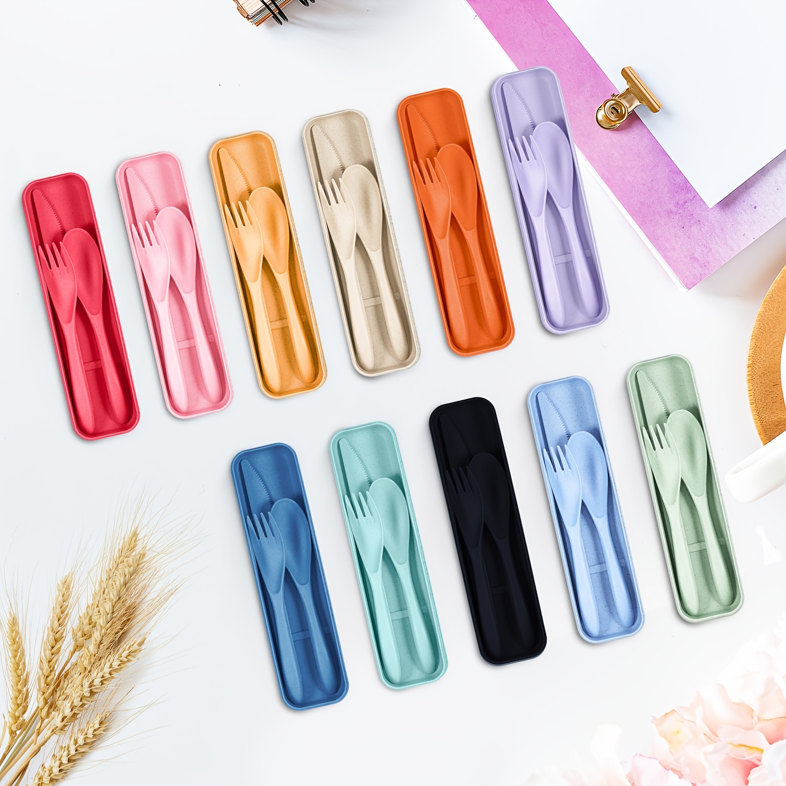 77 Sets Reusable Travel Utensi - Bamboo Cutlery Travel ulasan dan harga