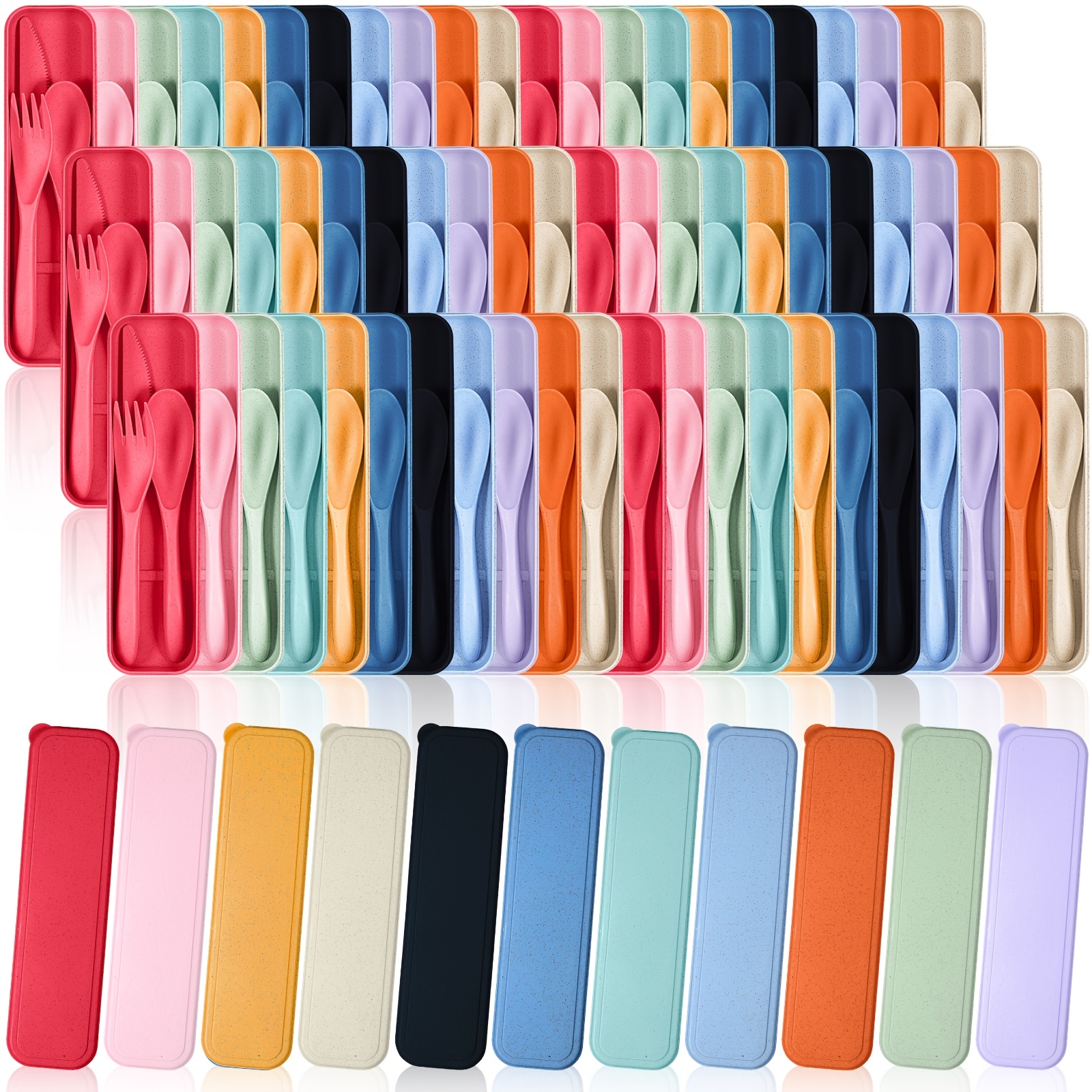 77 Sets Reusable Travel Utensi - Bamboo Cutlery Travel ulasan dan harga